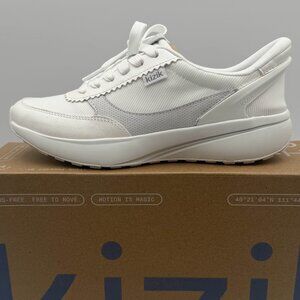 Kizik Paris Metallic White Hands Free Sneakers Women’s Size 6 Walking Shoes